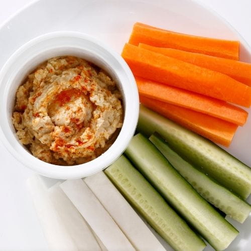 Cucumber Slices with Hummus