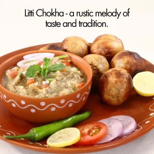 litti chokha captions
